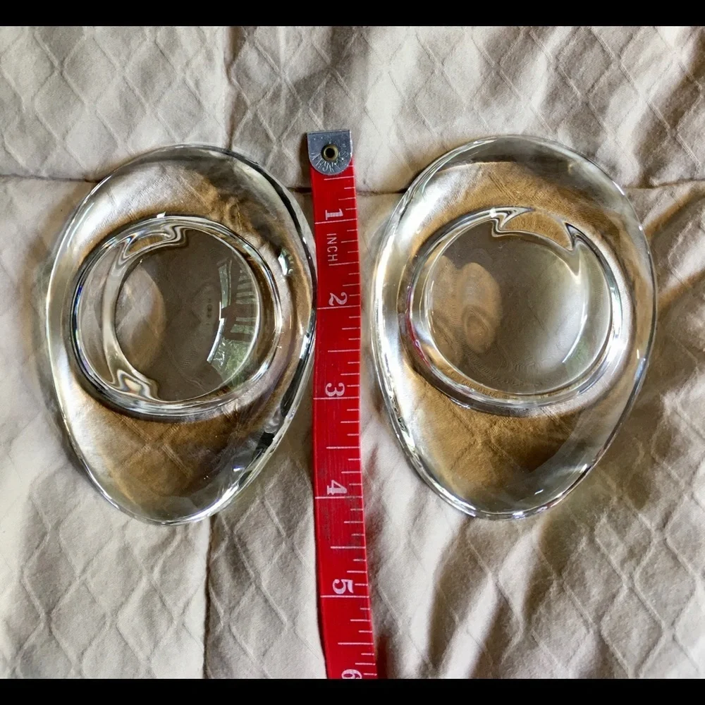 Oleg Cassini crystal candle votives Pebble Beach set of 2
